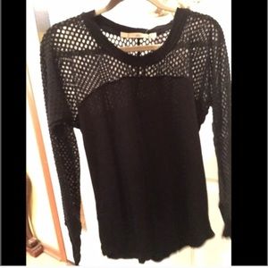 NWT new long sleeve Gibson S sheer arms shoulders
